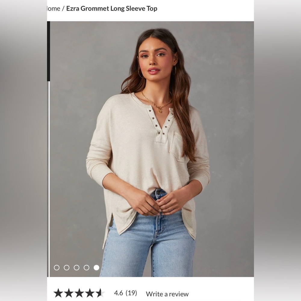 VICI Ezra Long Sleeve Top Tan Size Small